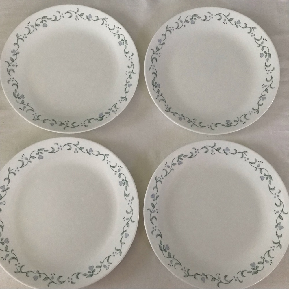 SET OF 4 CORNING CORELLE COUNTRY COTTAGE 10 1/4" DINNER PLATES - Picture 2 of 6